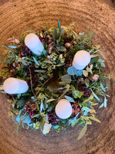 Indlæs billede til gallerivisning Adventskrans med bloklys