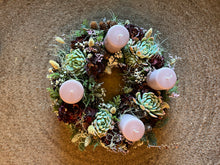 Indlæs billede til gallerivisning Adventskrans med friske bloklys