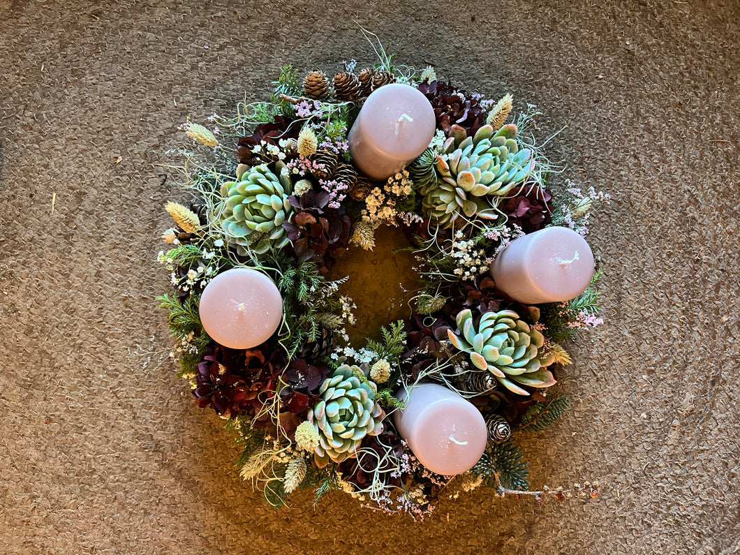 DIY Adventskrans bloklys